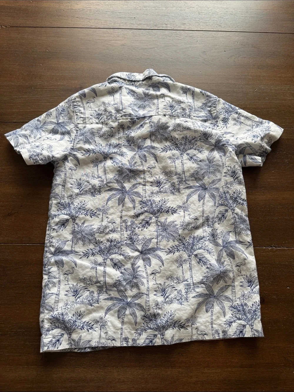Size 7 Janie and Jack tropical set Linen-Cotton Cabana Shirt and shorts